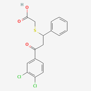 molecular formula C17H14Cl2O3S B12623085 {[3-(3,4-Dichlorophenyl)-3-oxo-1-phenylpropyl]sulfanyl}acetic acid CAS No. 919481-11-1