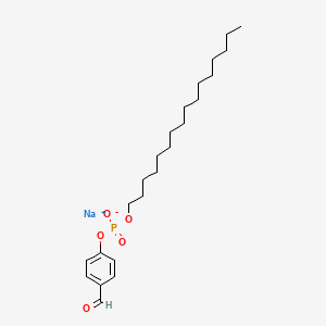 B1262313 Hexadecyl 4-formylphenyl phosphate CAS No. 99281-05-7