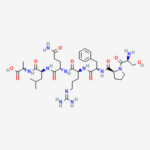 molecular formula C37H59N11O10 B12623231 L-Seryl-L-prolyl-L-phenylalanyl-N~5~-(diaminomethylidene)-L-ornithyl-L-glutaminyl-L-leucyl-L-alanine CAS No. 918528-39-9