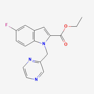 molecular formula C16H14FN3O2 B12623342 Ethyl 5-fluoro-1-[(pyrazin-2-yl)methyl]-1h-indole-2-carboxylate CAS No. 921040-06-4