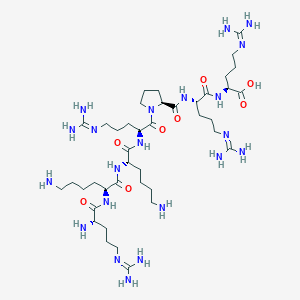 molecular formula C41H81N21O8 B12623381 N~5~-(Diaminomethylidene)-L-ornithyl-L-lysyl-L-lysyl-N~5~-(diaminomethylidene)-L-ornithyl-L-prolyl-N~5~-(diaminomethylidene)-L-ornithyl-N~5~-(diaminomethylidene)-L-ornithine CAS No. 915195-08-3