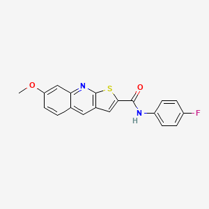 molecular formula C19H13FN2O2S B1262350 N-(4-fluorophenyl)-7-methoxy-2-thieno[2,3-b]quinolinecarboxamide 