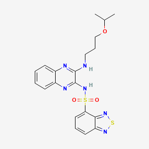 molecular formula C20H22N6O3S2 B12623570 N-(3-((3-isopropoxypropyl)amino)quinoxalin-2-yl)benzo[c][1,2,5]thiadiazole-4-sulfonamide 