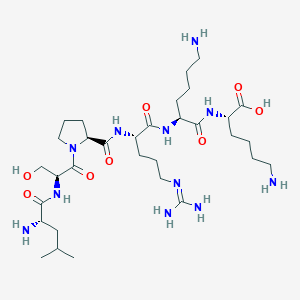 molecular formula C32H61N11O8 B12623605 L-Leucyl-L-seryl-L-prolyl-N~5~-(diaminomethylidene)-L-ornithyl-L-lysyl-L-lysine CAS No. 920011-41-2