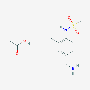 molecular formula C11H18N2O4S B12623618 acetic acid;N-[4-(aminomethyl)-2-methylphenyl]methanesulfonamide CAS No. 921195-65-5