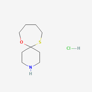 molecular formula C9H18ClNOS B12623691 7-Oxa-12-thia-3-aza-spiro[5.6]dodecane 