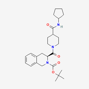 molecular formula C26H37N3O4 B12623726 tert-butyl (3S)-3-{[4-(cyclopentylcarbamoyl)piperidin-1-yl]carbonyl}-3,4-dihydroisoquinoline-2(1H)-carboxylate 