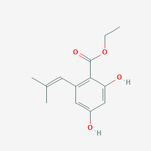 molecular formula C13H16O4 B12623832 Ethyl 2,4-dihydroxy-6-(2-methylprop-1-en-1-yl)benzoate CAS No. 921882-83-9