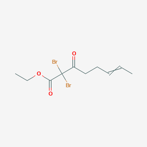 molecular formula C10H14Br2O3 B12623964 Ethyl 2,2-dibromo-3-oxooct-6-enoate CAS No. 921226-73-5