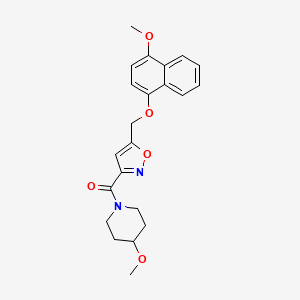 molecular formula C22H24N2O5 B1262399 [5-[(4-Methoxy-1-naphthalenyl)oxymethyl]-3-isoxazolyl]-(4-methoxy-1-piperidinyl)methanone 