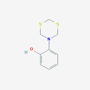 molecular formula C9H11NOS2 B12624040 2-(1,3,5-Dithiazinan-5-yl)phenol CAS No. 920265-56-1
