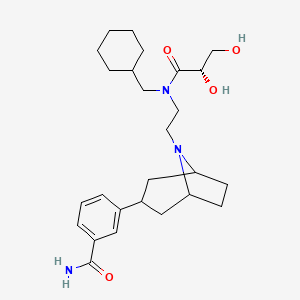 molecular formula C26H39N3O4 B1262411 3-[8-[2-[cyclohexylmethyl-[(2S)-2,3-dihydroxypropanoyl]amino]ethyl]-8-azabicyclo[3.2.1]octan-3-yl]benzamide 