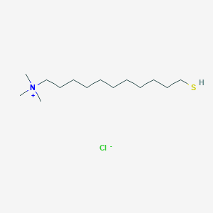molecular formula C14H32ClNS B1262419 1-Undecanaminium, 11-mercapto-N,N,N-trimethyl-, chloride CAS No. 225790-17-0