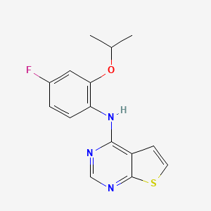 molecular formula C15H14FN3OS B12624264 N-{4-Fluoro-2-[(propan-2-yl)oxy]phenyl}thieno[2,3-d]pyrimidin-4-amine CAS No. 917907-59-6
