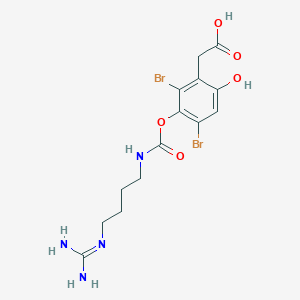 (2,4-Dibromo-3-{[(4-carbamimidamidobutyl)carbamoyl]oxy}-6-hydroxyphenyl)acetic acid