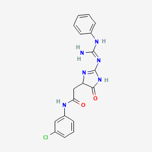 molecular formula C18H17ClN6O2 B12624337 N-(3-chlorophenyl)-2-[5-hydroxy-2-(N'-phenylcarbamimidamido)-4H-imidazol-4-yl]acetamide 