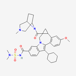 19-cyclohexyl-N-(dimethylsulfamoyl)-5-methoxy-10-(3-methyl-3,8-diazabicyclo[3.2.1]octane-8-carbonyl)-12-azapentacyclo[10.7.0.02,7.08,10.013,18]nonadeca-1(19),2(7),3,5,13(18),14,16-heptaene-15-carboxamide