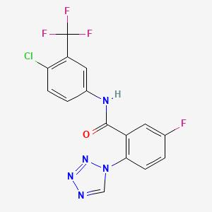 molecular formula C15H8ClF4N5O B12624389 N-[4-chloro-3-(trifluoromethyl)phenyl]-5-fluoro-2-(1H-tetrazol-1-yl)benzamide 