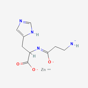 zinc;2-[(3-azanidyl-1-oxidopropylidene)amino]-3-(1H-imidazol-5-yl)propanoate