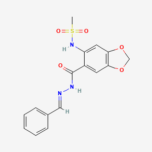 N-(6-(2-benzylidenehydrazinecarbonyl)benzo[d][1,3]dioxol-5-yl)methanesulfonamide