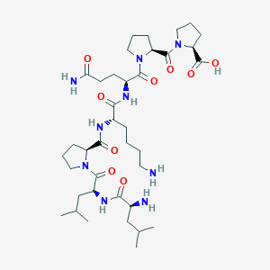 molecular formula C38H65N9O9 B12624502 L-Leucyl-L-leucyl-L-prolyl-L-lysyl-L-glutaminyl-L-prolyl-L-proline CAS No. 918528-07-1