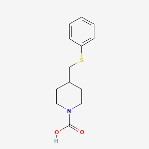 molecular formula C13H17NO2S B12624533 4-[(Phenylsulfanyl)methyl]piperidine-1-carboxylic acid CAS No. 916134-97-9