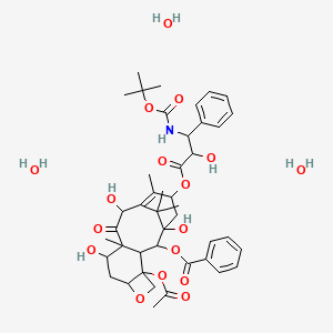 [4-Acetyloxy-1,9,12-trihydroxy-15-[2-hydroxy-3-[(2-methylpropan-2-yl)oxycarbonylamino]-3-phenylpropanoyl]oxy-10,14,17,17-tetramethyl-11-oxo-6-oxatetracyclo[11.3.1.03,10.04,7]heptadec-13-en-2-yl] benzoate;trihydrate