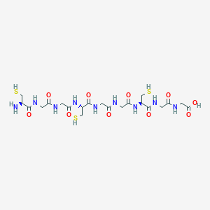 molecular formula C21H35N9O10S3 B12624804 L-Cysteinylglycylglycyl-L-cysteinylglycylglycyl-L-cysteinylglycylglycine CAS No. 918412-67-6