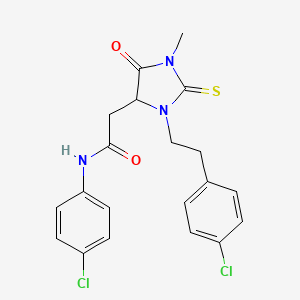 molecular formula C20H19Cl2N3O2S B12624828 N-(4-chlorophenyl)-2-{3-[2-(4-chlorophenyl)ethyl]-1-methyl-5-oxo-2-thioxoimidazolidin-4-yl}acetamide 