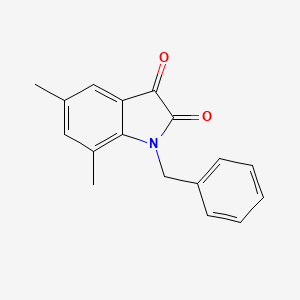 molecular formula C17H15NO2 B12624866 1-Benzyl-5,7-dimethyl-1H-indole-2,3-dione CAS No. 1017609-55-0