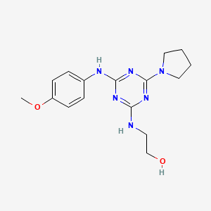 2-[[4-(4-Methoxyanilino)-6-(1-pyrrolidinyl)-1,3,5-triazin-2-yl]amino]ethanol