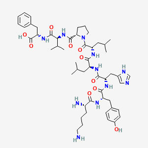molecular formula C52H77N11O10 B12624980 L-Lysyl-L-tyrosyl-L-histidyl-L-leucyl-L-leucyl-L-prolyl-L-valyl-L-phenylalanine CAS No. 920015-78-7