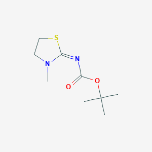 molecular formula C9H16N2O2S B012625 tert-Butyl N-(3-methyl-2-thiazolidinylidene)carbamate CAS No. 100836-63-3