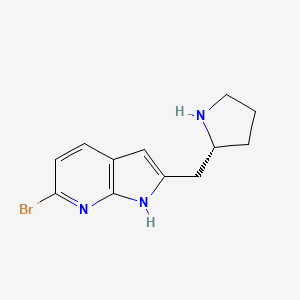 molecular formula C12H14BrN3 B12625045 1H-Pyrrolo[2,3-b]pyridine, 6-bromo-2-[(2R)-2-pyrrolidinylmethyl]- 