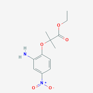 molecular formula C12H16N2O5 B12625081 Ethyl 2-(2-amino-4-nitrophenoxy)-2-methylpropanoate CAS No. 920297-11-6