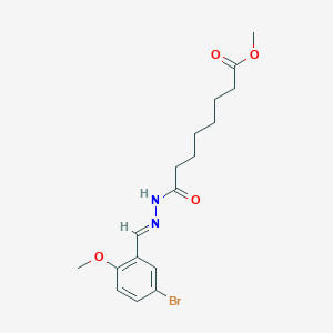 molecular formula C17H23BrN2O4 B1262511 methyl 8-[(2E)-2-[(5-bromo-2-methoxyphenyl)methylidene]hydrazinyl]-8-oxooctanoate 