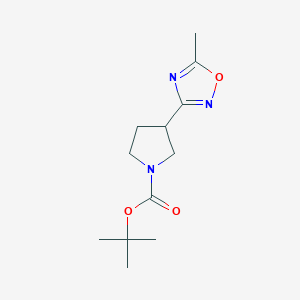 molecular formula C12H19N3O3 B12625186 Tert-butyl 3-(5-methyl-1,2,4-oxadiazol-3-yl)pyrrolidine-1-carboxylate 