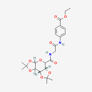 molecular formula C23H30N2O9 B12625253 ethyl 4-[[2-[[(1S,2R,6R,9R)-4,4,11,11-tetramethyl-3,5,7,10,12-pentaoxatricyclo[7.3.0.02,6]dodecane-8-carbonyl]amino]acetyl]amino]benzoate 