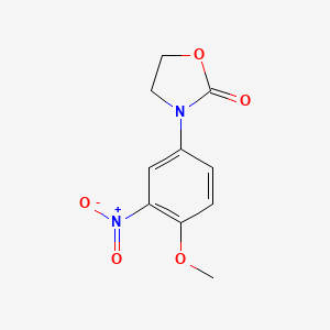 molecular formula C10H10N2O5 B1262526 3-(4-甲氧基-3-硝基苯基)-1,3-恶唑烷-2-酮 