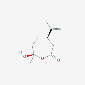 molecular formula C10H16O3 B1262531 (4R,7R)-7-hydroxy-4-isopropenyl-7-methyloxepan-2-one 