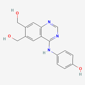 molecular formula C16H15N3O3 B1262540 4-[[6,7-Bis(hydroxymethyl)-4-quinazolinyl]amino]phenol 