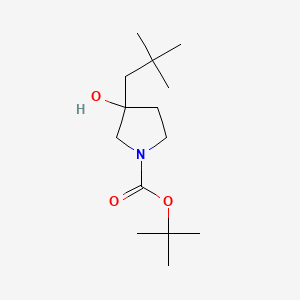 molecular formula C14H27NO3 B12625575 Tert-butyl 3-hydroxy-3-neopentylpyrrolidine-1-carboxylate CAS No. 1061682-35-6