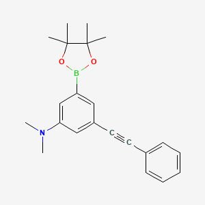 molecular formula C22H26BNO2 B12625782 N,N-Dimethyl-3-(phenylethynyl)-5-(4,4,5,5-tetramethyl-1,3,2-dioxaborolan-2-YL)aniline CAS No. 942069-79-6