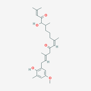 molecular formula C28H40O5 B1262585 (10Z,14E)-2,6,10,14-四甲基-5-羟基-16-(2-羟基-3-甲基-5-甲氧基苯基)-2,10,14-十六碳三烯-4,12-二酮 