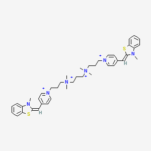 2,2'-{Propane-1,3-diylbis[(dimethylazaniumdiyl)propane-3,1-diylpyridin-1-yl-4-ylidenemethylylidene]}bis(3-methyl-1,3-benzothiazol-3-ium)