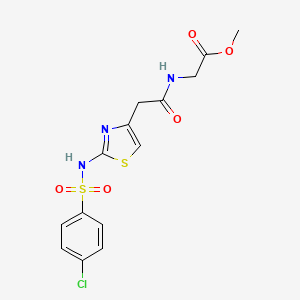 molecular formula C14H14ClN3O5S2 B12625890 methyl N-{[(2Z)-2-{[(4-chlorophenyl)sulfonyl]imino}-2,3-dihydro-1,3-thiazol-4-yl]acetyl}glycinate 