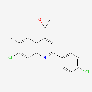 molecular formula C18H13Cl2NO B12625895 Quinoline, 7-chloro-2-(4-chlorophenyl)-6-methyl-4-(2-oxiranyl)- CAS No. 920278-20-2