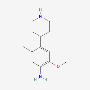 molecular formula C13H20N2O B12625902 Benzenamine, 2-methoxy-5-methyl-4-(4-piperidinyl)- 