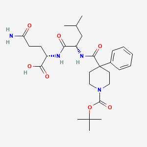 molecular formula C28H42N4O7 B12625925 N-{[1-(tert-butoxycarbonyl)-4-phenylpiperidin-4-yl]carbonyl}-L-leucyl-L-glutamine 