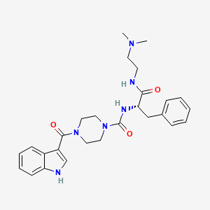 molecular formula C27H34N6O3 B12625941 N-[(2S)-1-[2-(dimethylamino)ethylamino]-1-oxo-3-phenylpropan-2-yl]-4-(1H-indole-3-carbonyl)piperazine-1-carboxamide 
